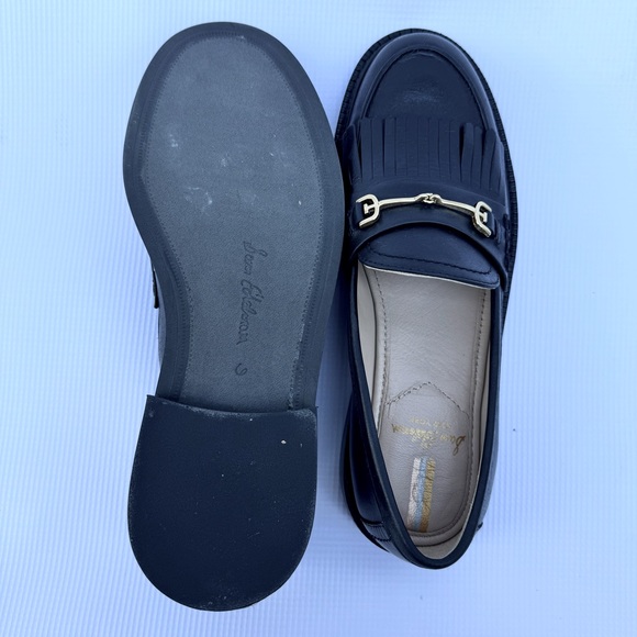 Sam Edelman Black Loafers with Gold Accent - Picture 7 of 8